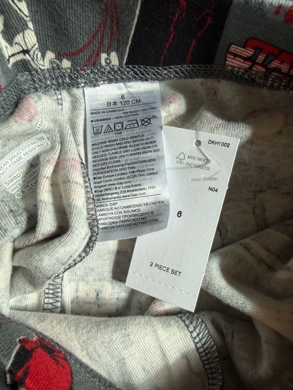 GAP Organic Star Wars Boys Long John PJ Set Pajamas 6 NWT